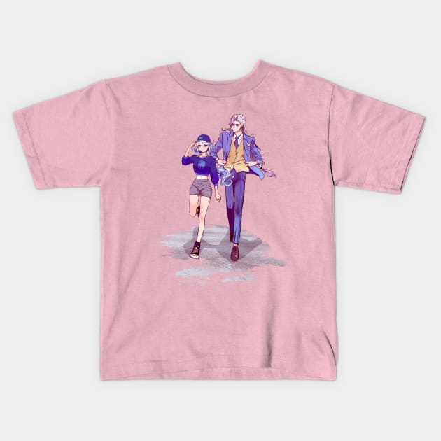 Furina and Neuvillette in Modern Clothing v2 | Genshin Impact Kids T-Shirt by scout_mochi